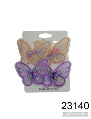 Imagen de HEBILLA MARIPOSA X4 ROSA/CELEST Y NARANJ/VIOLET 10.25